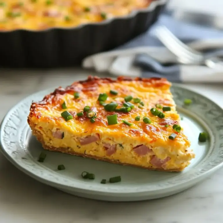 Healthy Crustless Ham and Cheese Quiche