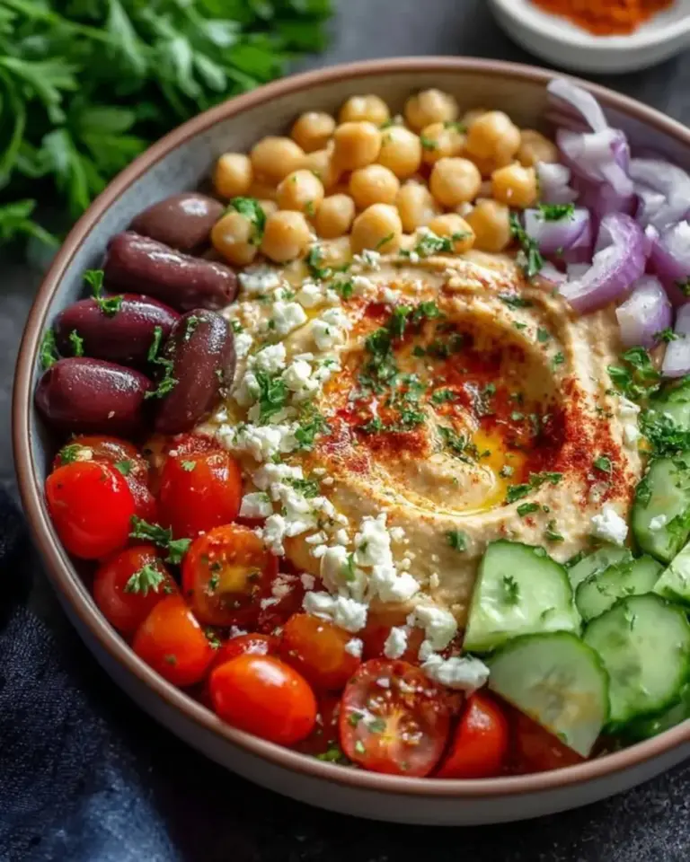 Healthy Mediterranean Hummus Bowl