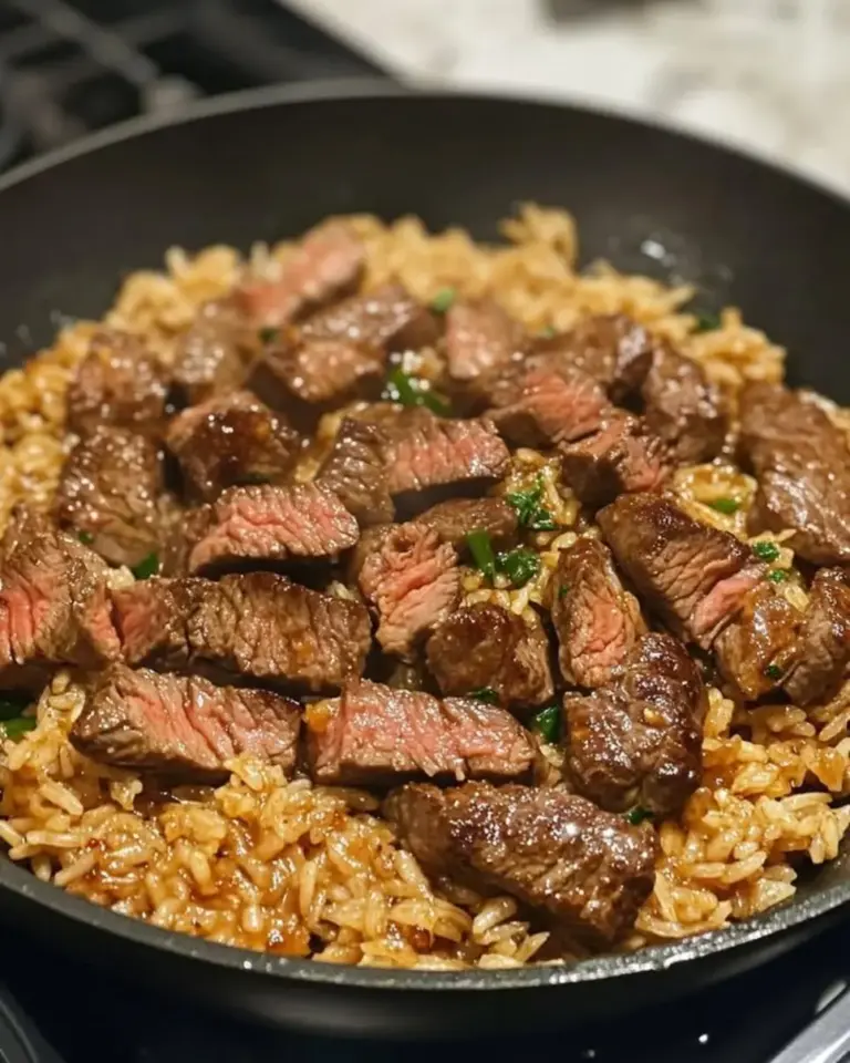Honey Garlic Steak Rice Skillet