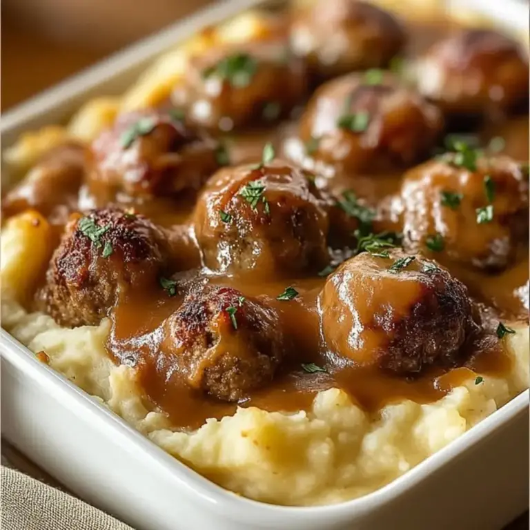Meatball Casserole with Mashed Potato Topping