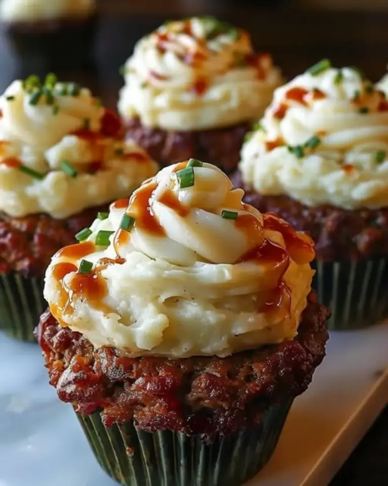 Meatloaf Cupcakes with Whipped Potatoes