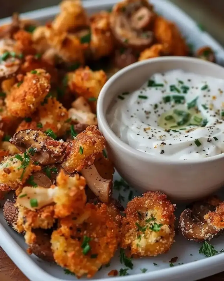 Mushroom Crunch with Cool Ranch Dip