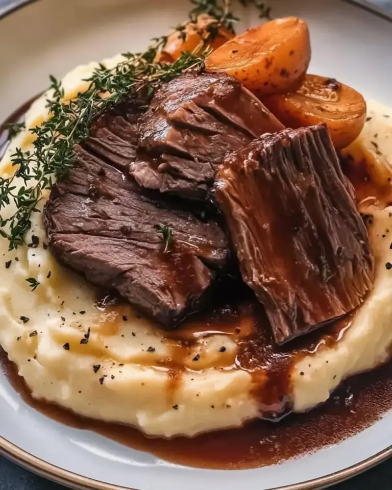 Pot Roast over Mashed Potatoes