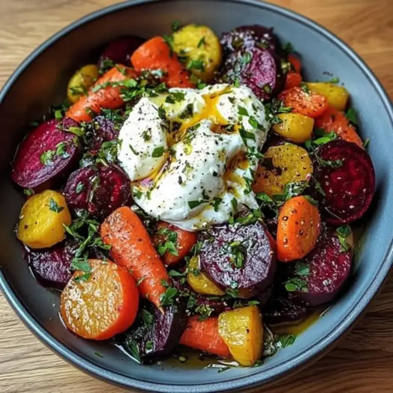 Roasted Beets Carrots Burrata Salad