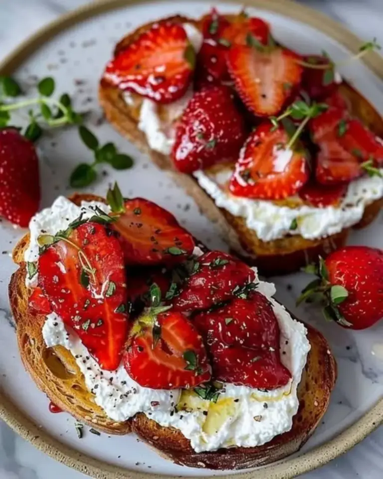 Roasted Strawberry Whipped Ricotta Toast