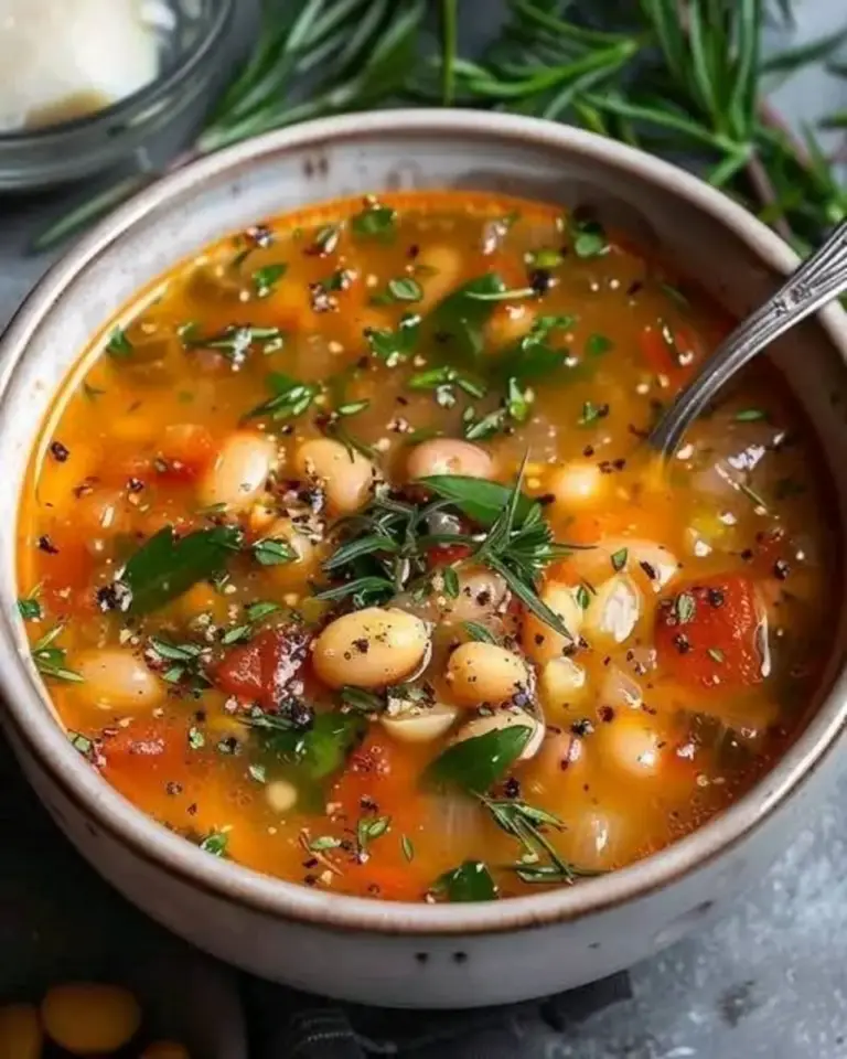 Rustic Tuscan Bean Soup with Herbs