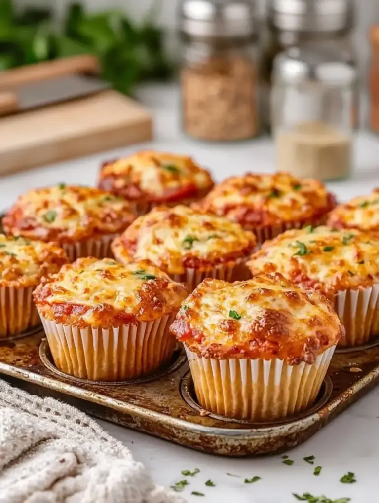 Savory Low Carb Deep Dish Pizza Muffins