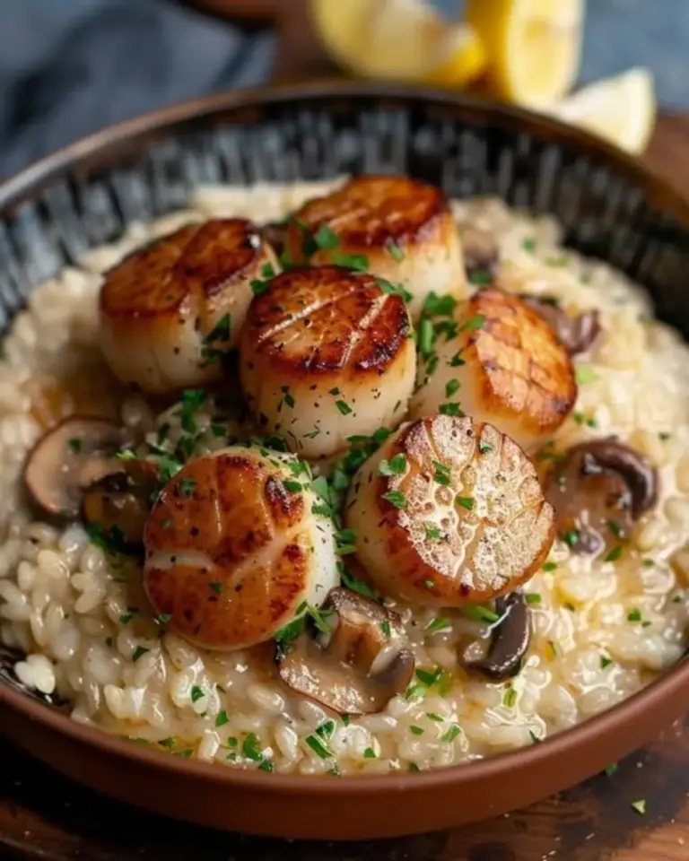 Scallops and Mushroom Risotto