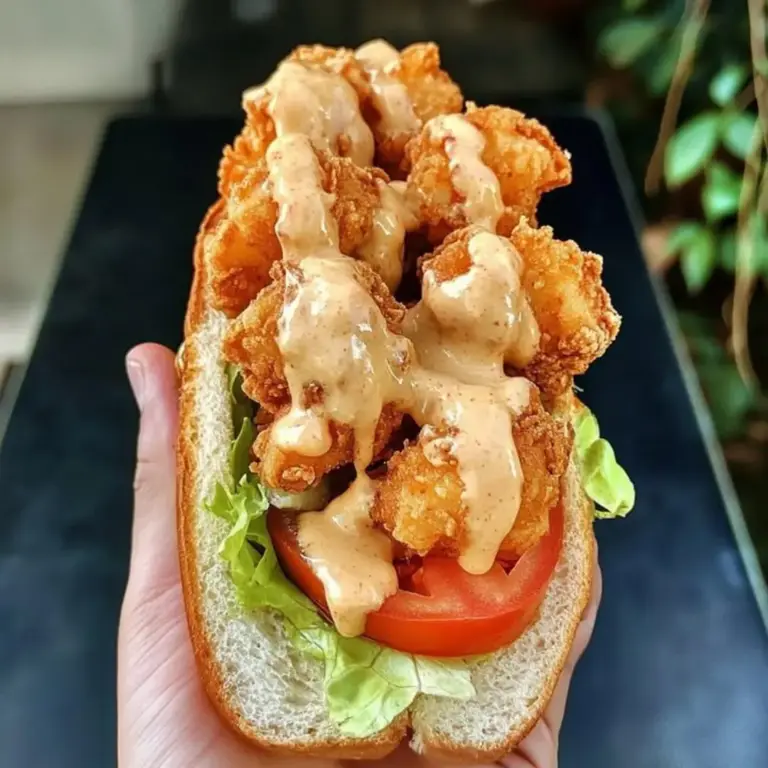 Shrimp Po Boy Sandwich with Remoulade
