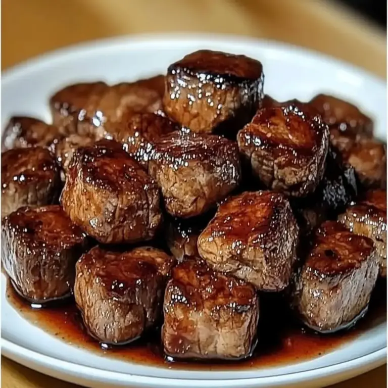 Slow Cooked Steak Bites in Garlic Butter