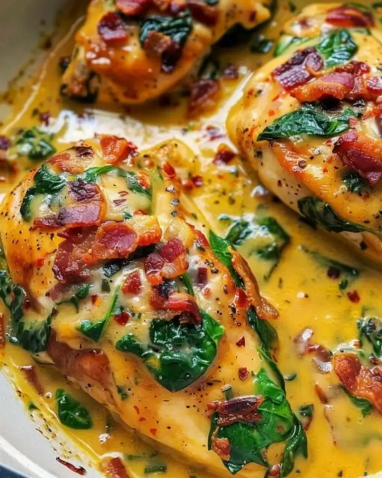 Smothered Baked Chicken with Creamed Spinach