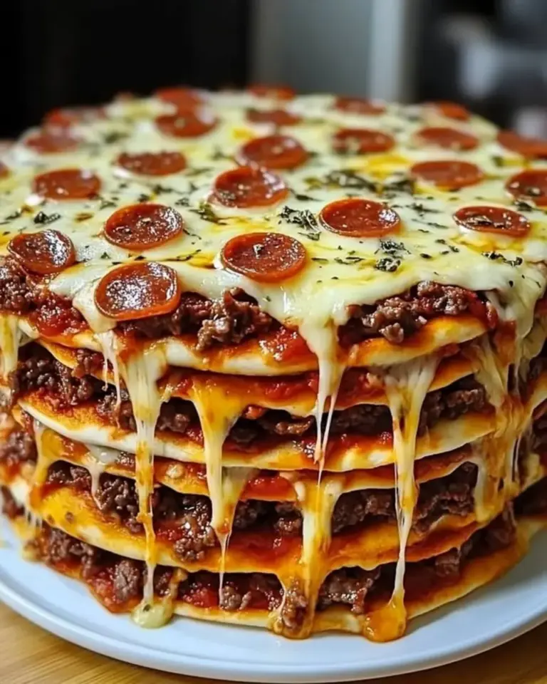 Stacked Pizza with Beef