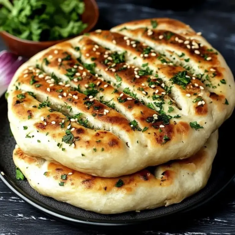 Vegan Turkish Flatbread with Sesame Seeds