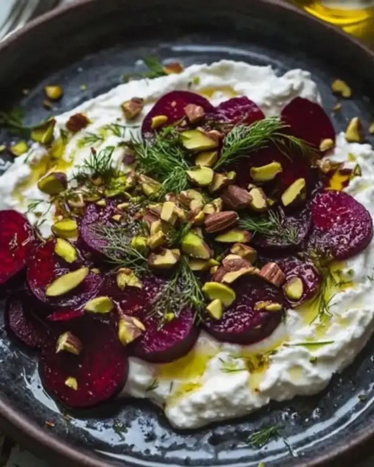 Whipped Feta Dip with Beets Pistachios