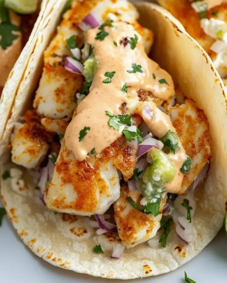 Zesty Fish Tacos with Sriracha Lime Sauce